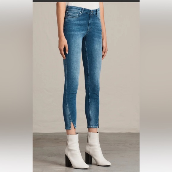 All Saints Twisted Mast Cropped Jeans Size 27 - Picture 1 of 6